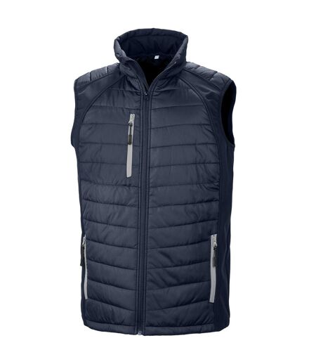 Unisex adult compass softshell padded gilet navy/grey Result Genuine Recycled