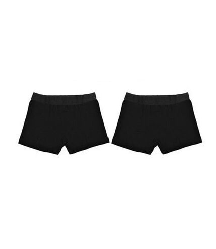 Wolf & Harte Mens Bamboo Rich Boxer Shorts (Pack Of 2) (Black)