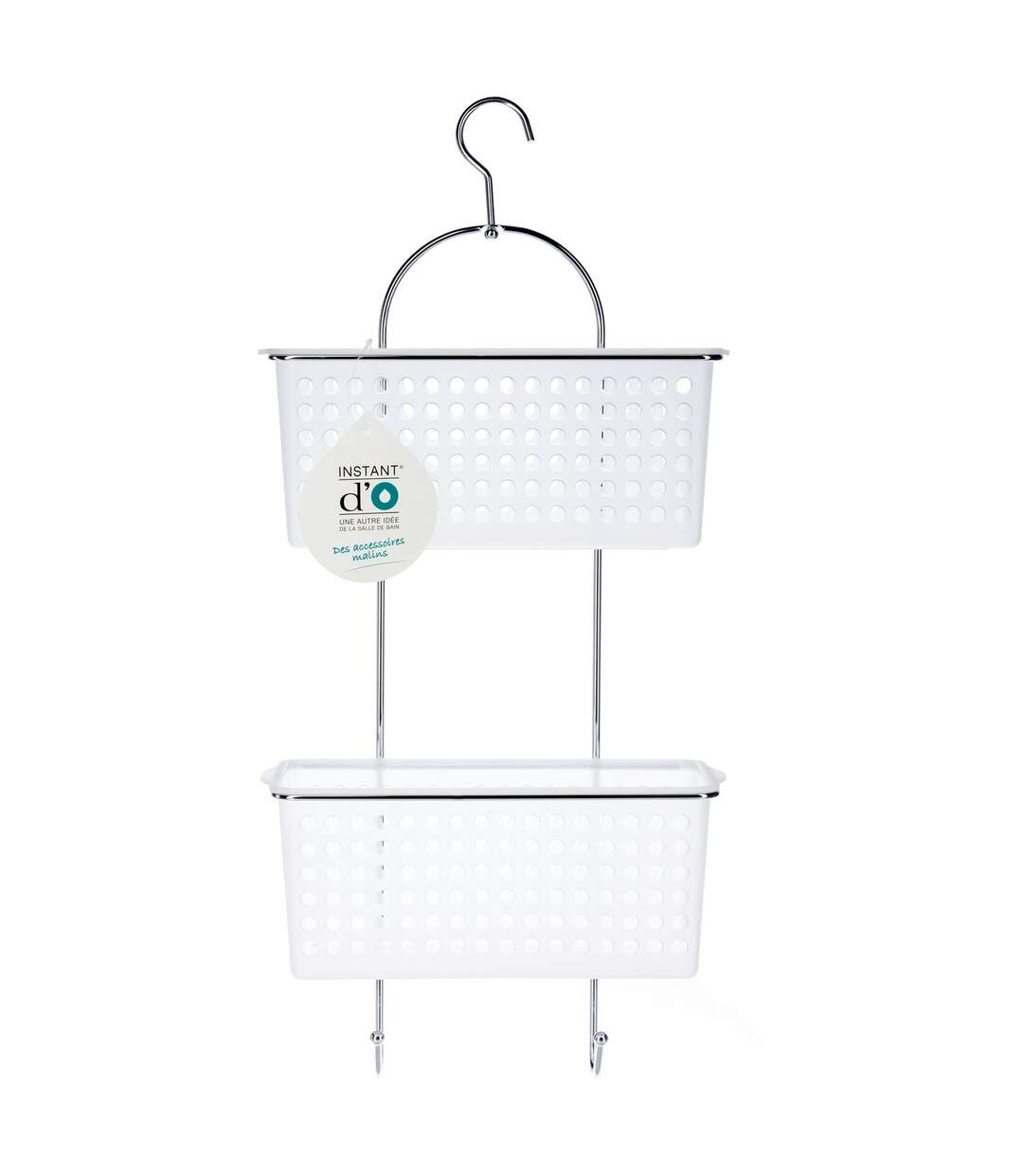 Etagère de douche ou baignoire en métal - 2 Paniers - 30 x 54 cm-2