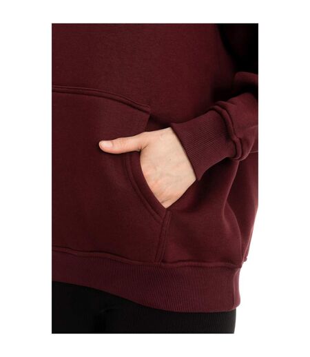 Womens/ladies liliya oversized hoodie burgundy Lookus