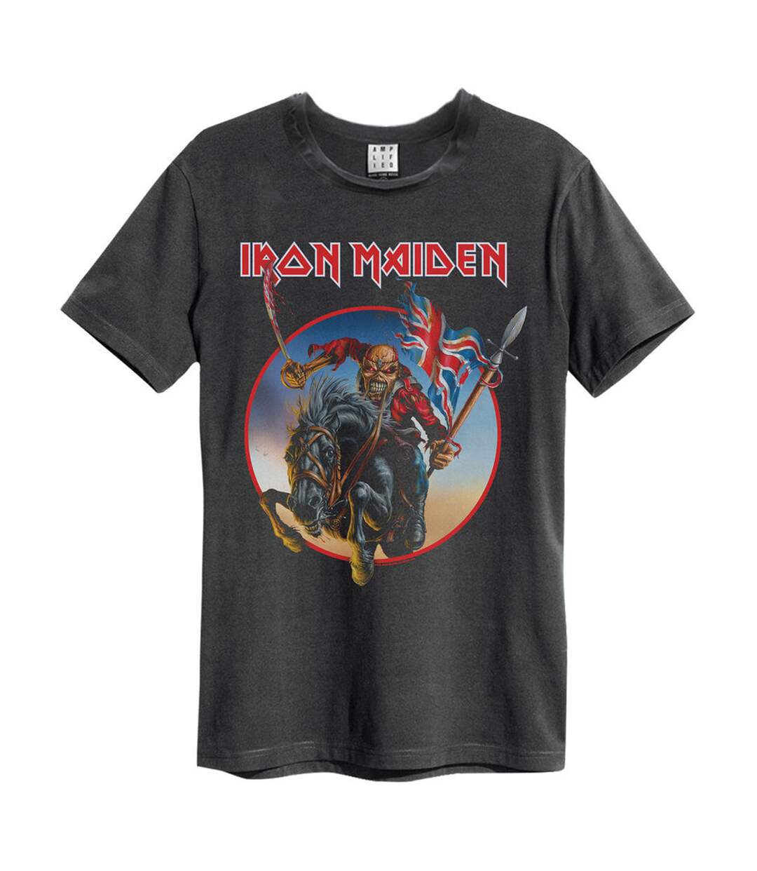 T-shirt Trooper On Steed Adulte Charbon Amplified-1