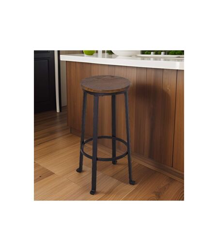 Tabouret de bar assise bois d'orme  75 cm