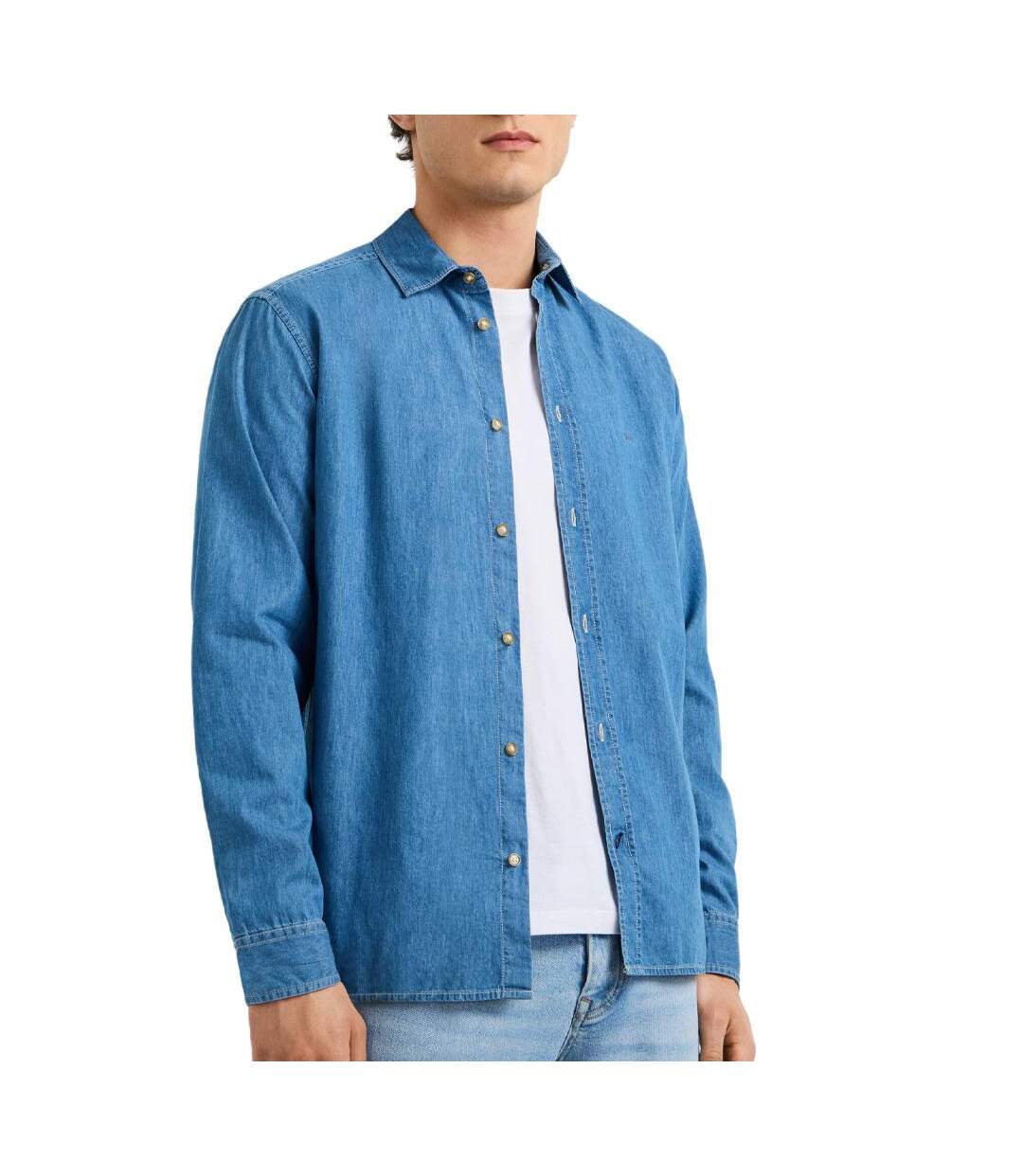 Chemise bleu clair homme pepe jeans abel-1