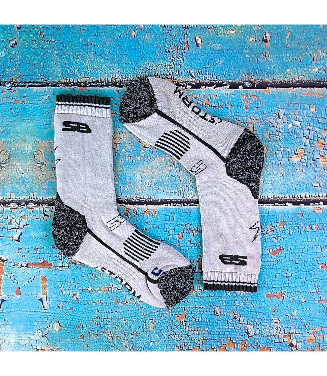 2 Pr Chaussettes Randonnée Femme Renforcées Coton-3