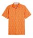 Mens Royal Crest Pique Golf Polo Shirt Orange Puma-1