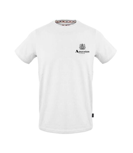 Mens Logo Crew Neck Regular T-shirt White Aquascutum