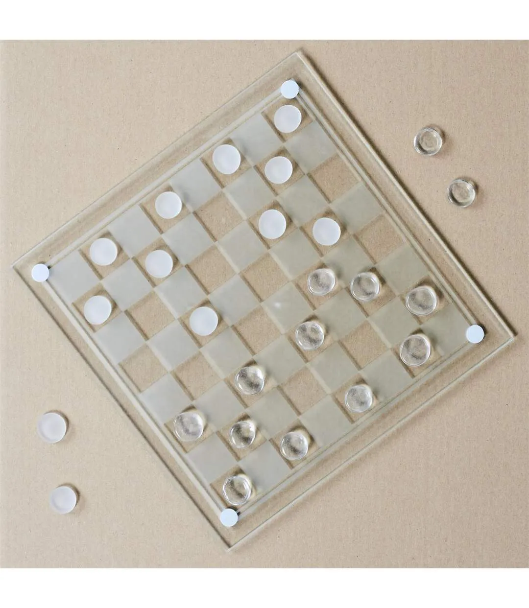 Jeu de Société Dames 25cm Transparent-3