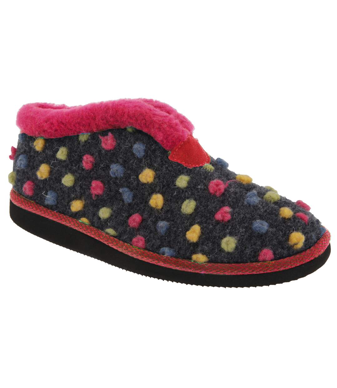 Tilly chaussons légers à pois femme fuchsia Sleepers-1