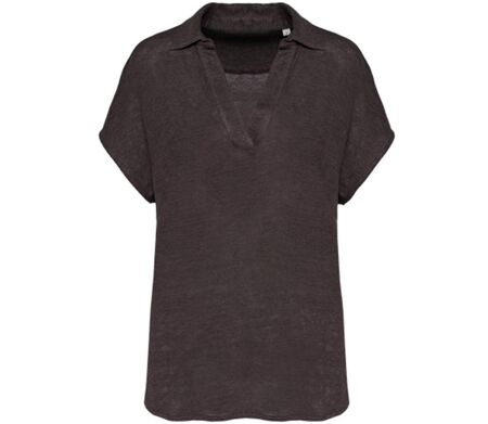 Polo en lin - Femme - PATS221 - gris stone