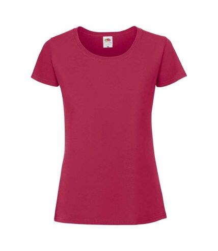 T-shirt iconic premium femme canneberge Fruit of the Loom