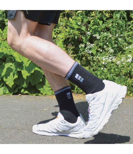 Mens Retro Stripe Cotton Sports Socks in White & Black