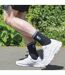 Mens Retro Stripe Cotton Sports Socks in White & Black-3