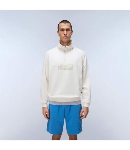 Mens Box Logo Sweatshirt White Napapijri