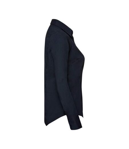 Collection Chemisier À Manches Longues En Popeline Femme Bleu Marine Russell