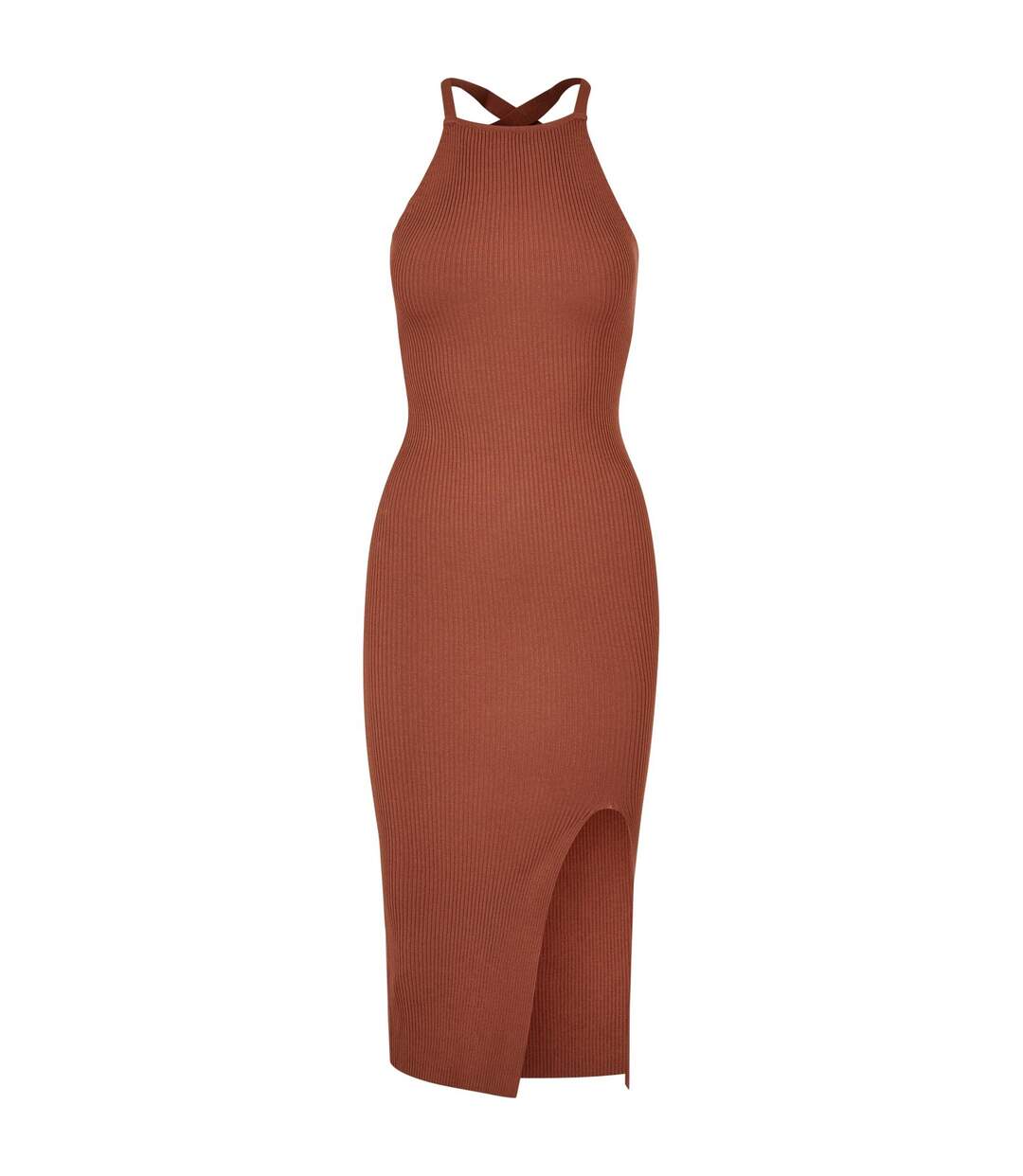 Robe Mi-longue Femme Terre Cuite Urban Classics-1