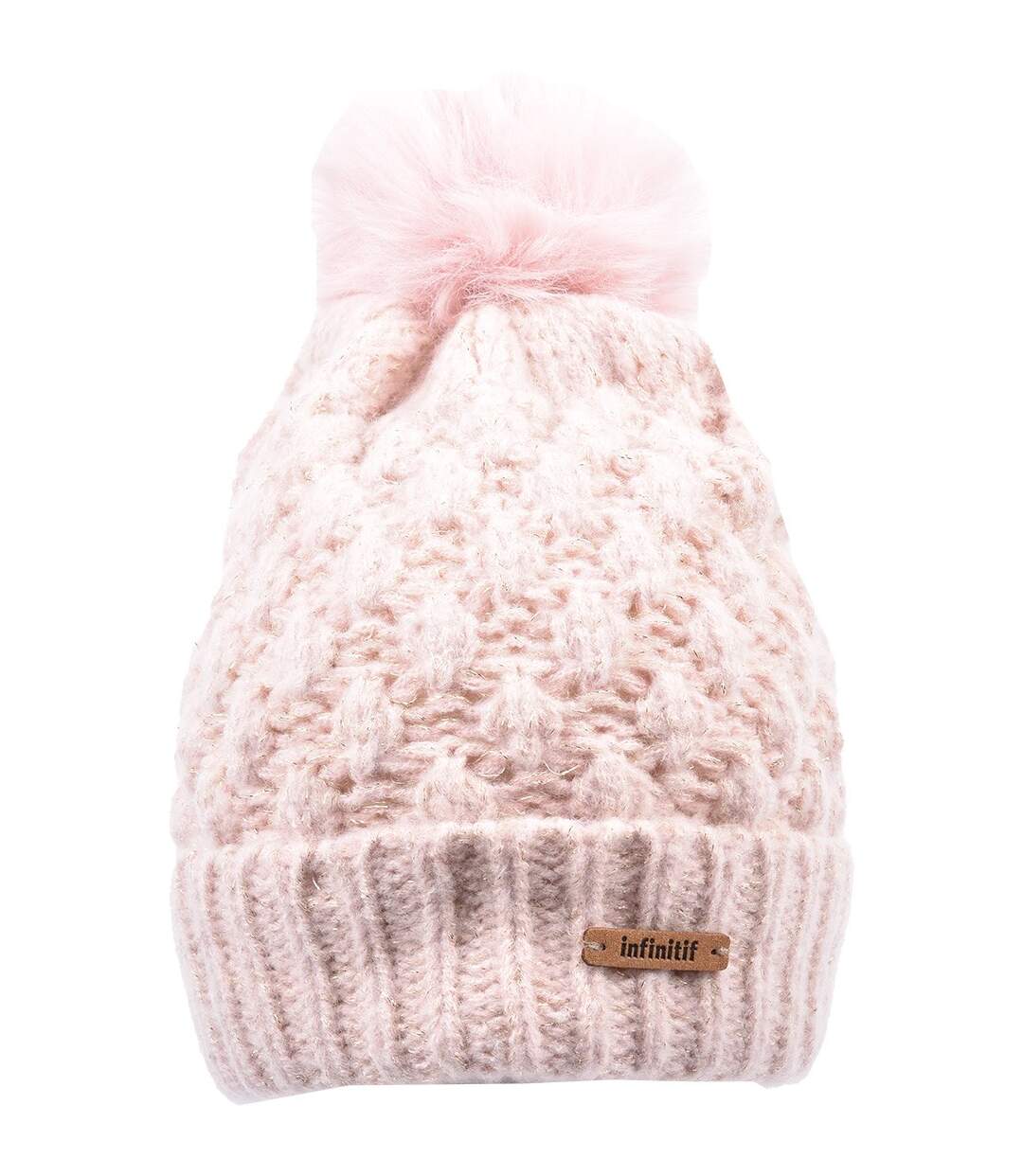 Bonnet Pompon INFINITF Femme 0212 LUREX ROSE-1