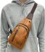 Sac body-bag en simili cuir camel pour homme - Elégance décontractée avec poches multifonctions-3