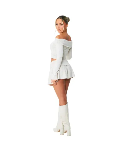 Womens/ladies Ruched Top Beige Missy Empire