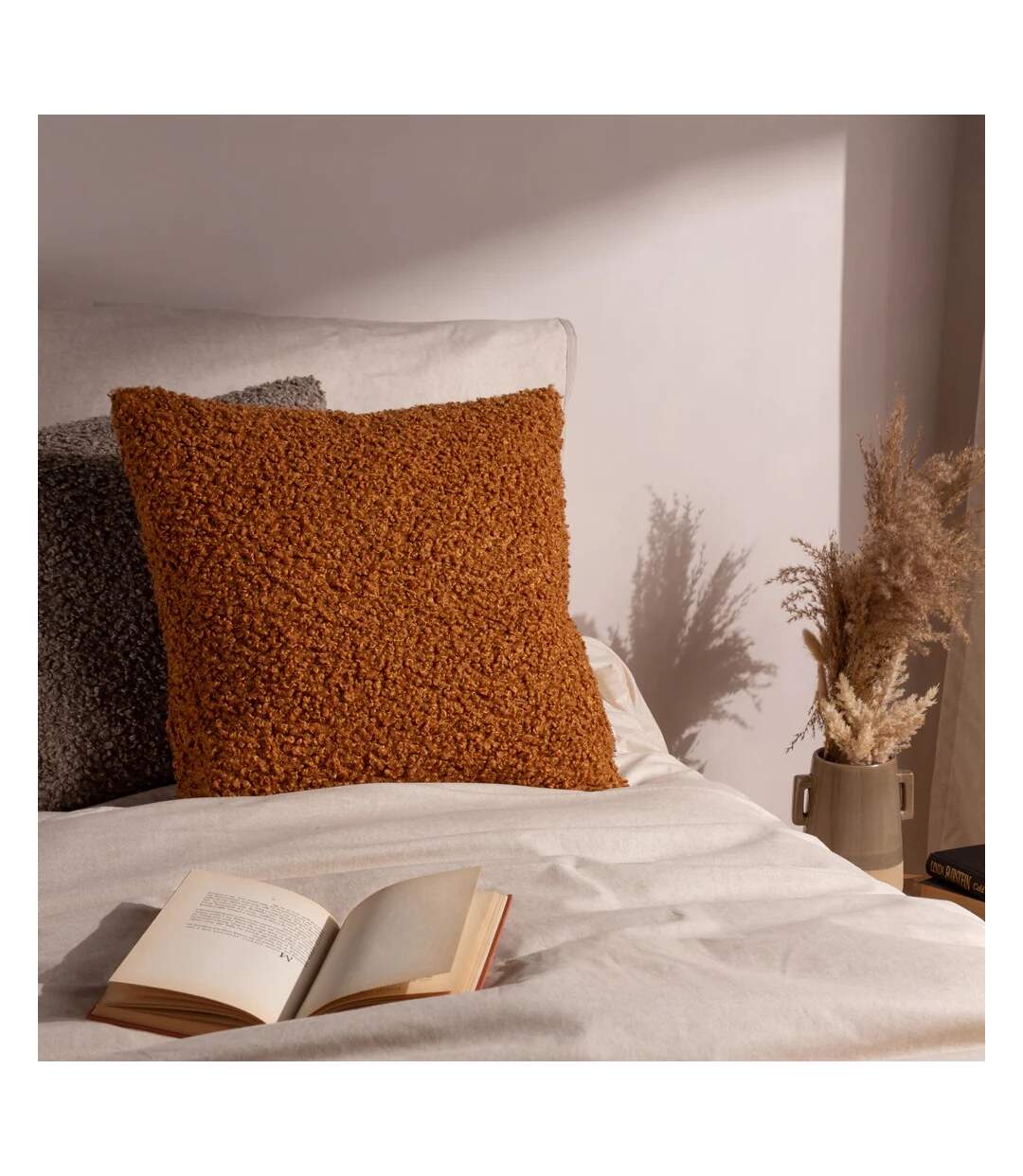 Bouclé textured cushion cover 45cm x 45cm ginger Yard