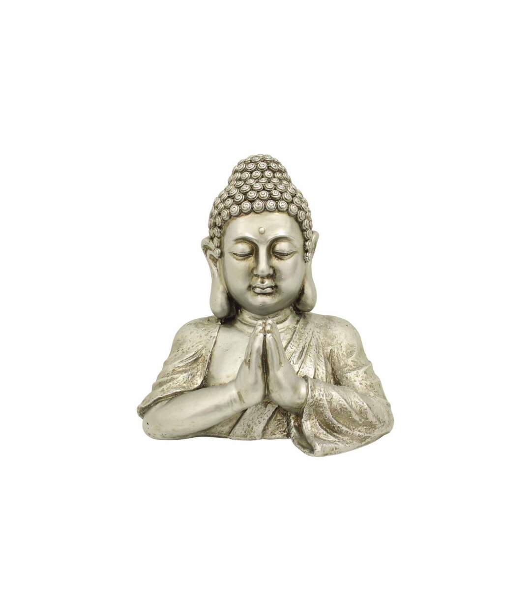 Statue Déco Bouddha Buste 40cm Argent-1