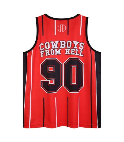 Amplified Mens Cowboys From Hell Pantera Basketball Jersey (Red) - UTGD1005