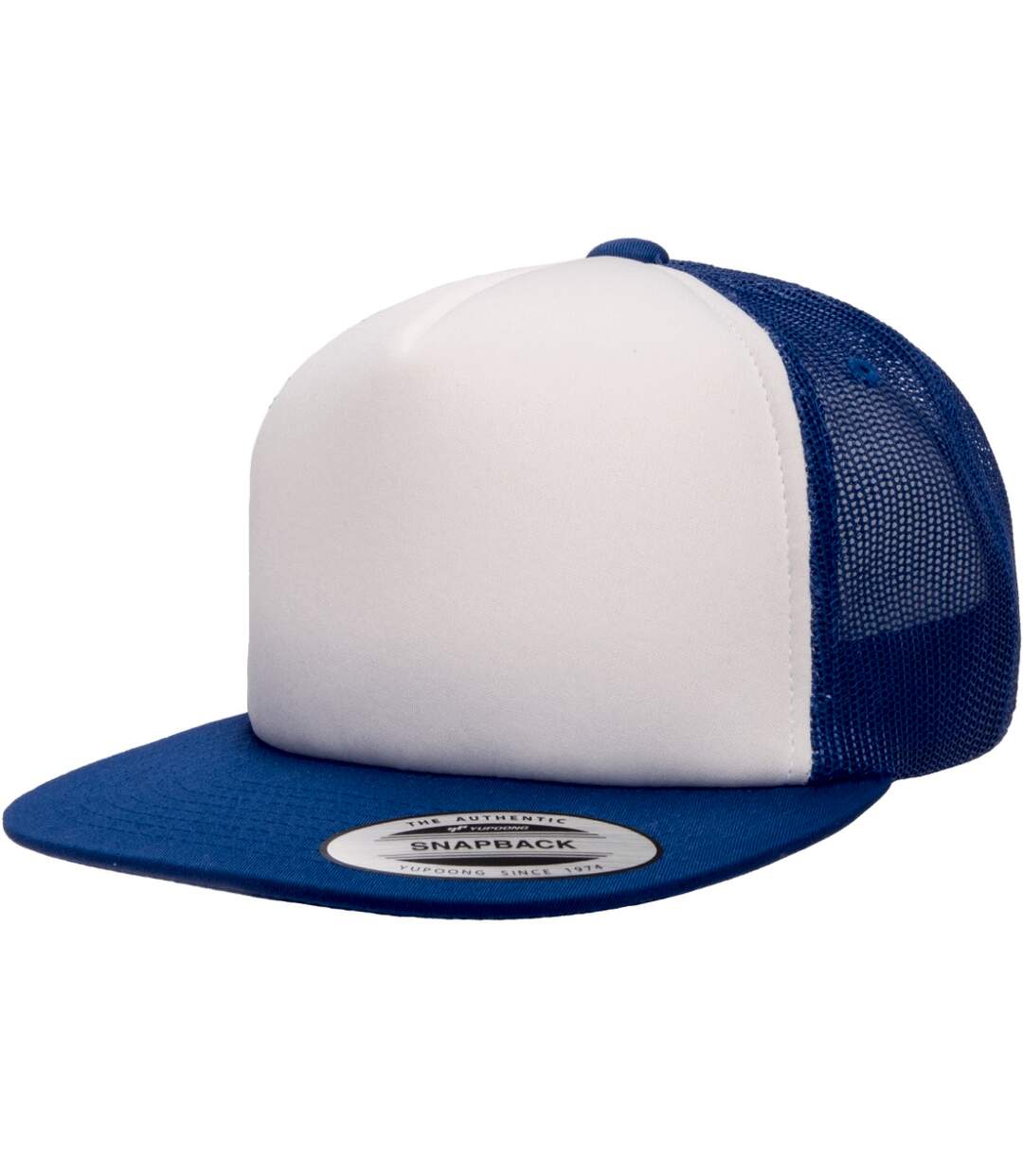 Casquette trucker blanc / bleu roi Yupoong