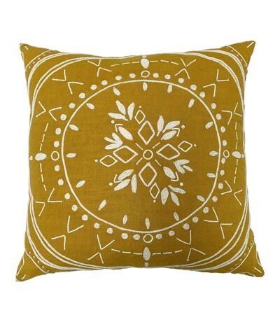 Furn Mandala Cushion Cover (Ochre Yellow)