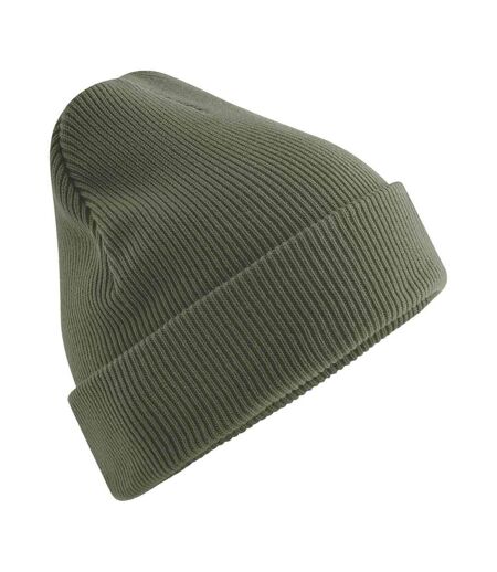 Bonnet Motif/style À Revers Adulte Vert Olive Beechfield