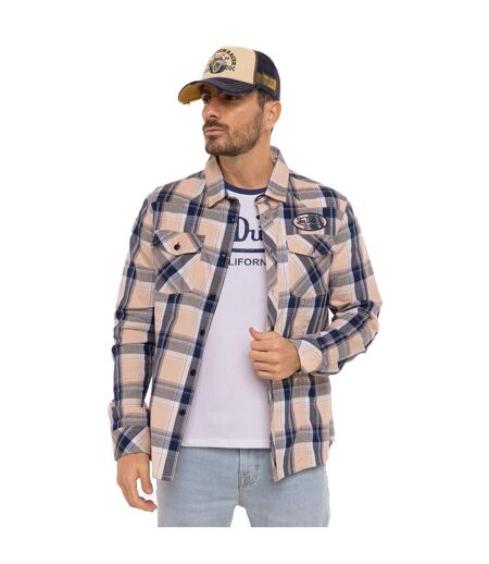 Chemise homme manches longues à carreaux patch et print dos Ethan Vondutch