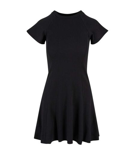 Womens/ladies Ribbed Skater Dress Black Urban Classics