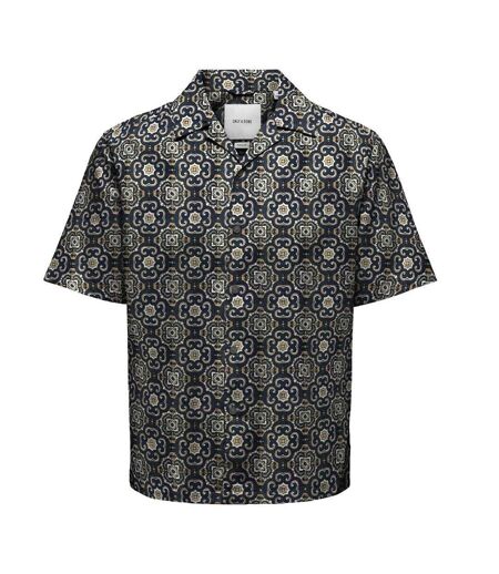 Chemise marine/marron homme only & sons onscaiden fit