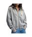 Sweat zippé à capuche femme gris chiné superdry relaxed crop-1