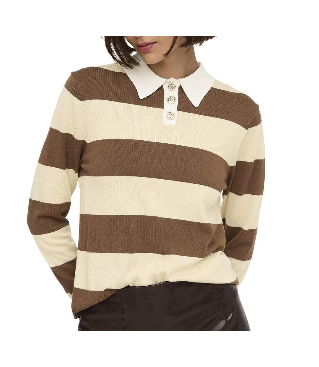 Polo jaune/marron femme jdy melany-1