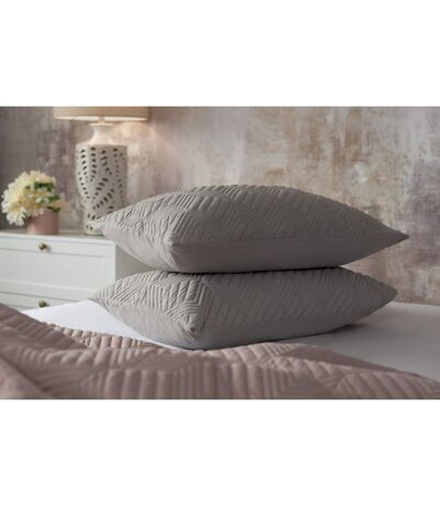 Lisbon chevron continental pillowcase 65cm x 65cm soft grey Belledorm