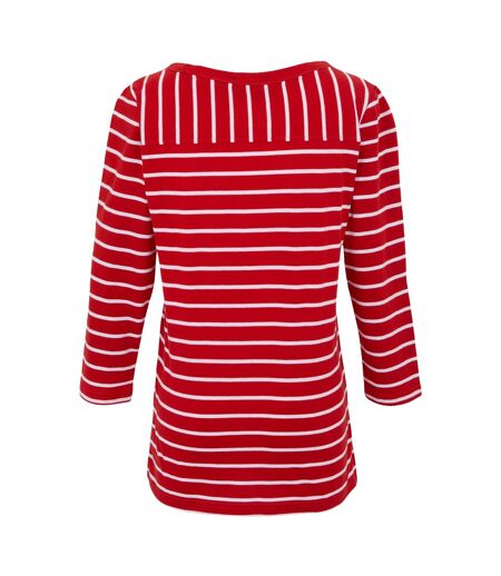 Womens/ladies baylette ii striped t-shirt high risk red/white Regatta