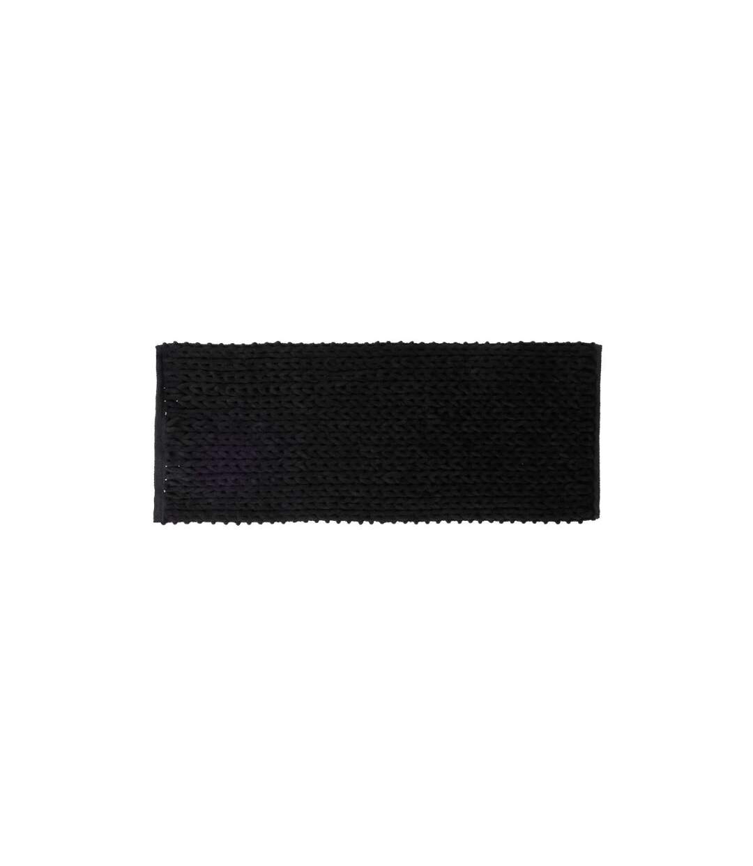 Tapis de Salle de Bain Tissé Épais 50x120cm Noir Khôl-1