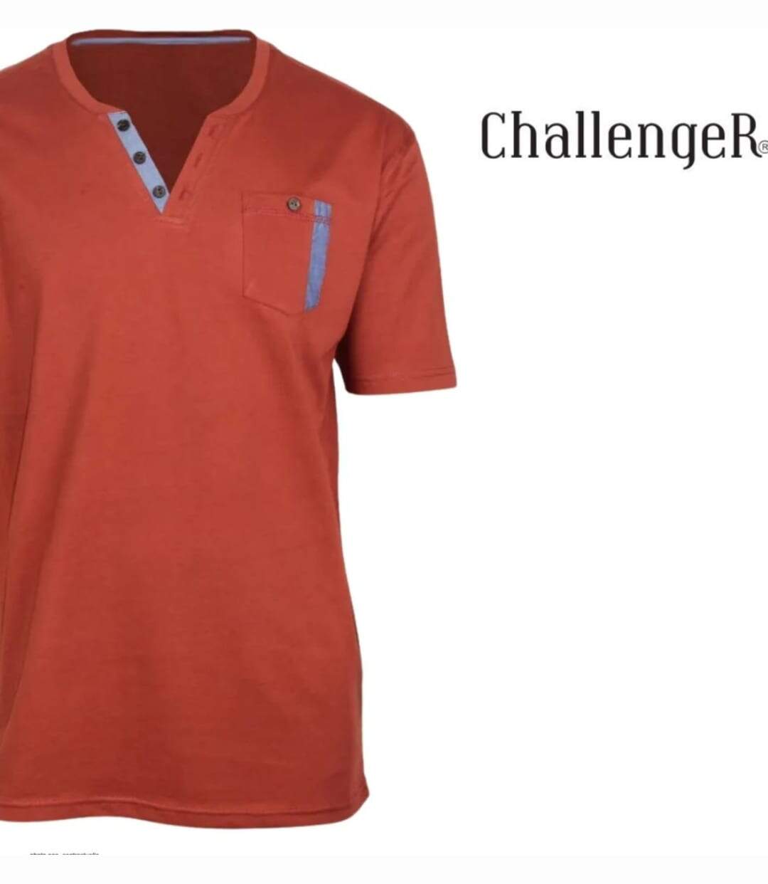 CHALLENGER SIERRA1 — Tee-shirt col boutons orange rouille : le style décontracté soigné-4