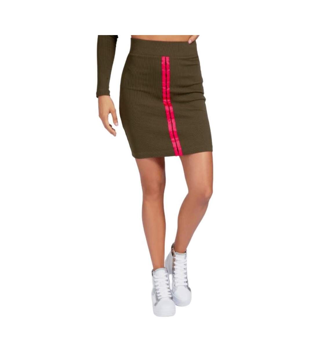 Jupe Droite Femme Vert Kaki Guess-1