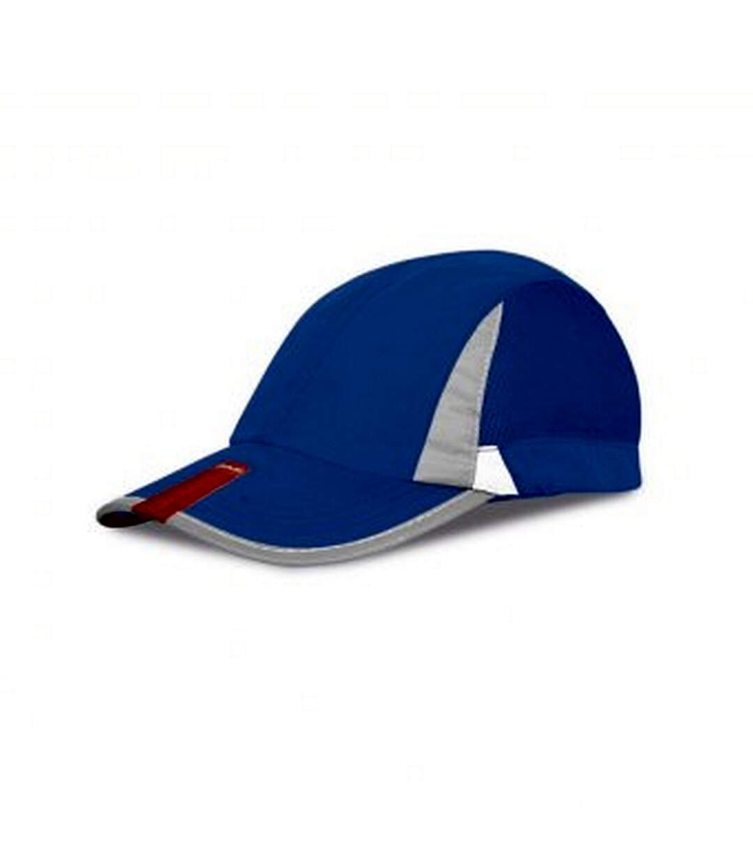 Casquette de sport à bandes réfléchissantes adulte unisexe bleu roi/blanc Spiro-1