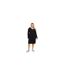 Womens/ladies Notch Neck Midi Dress Black Brave Soul-1