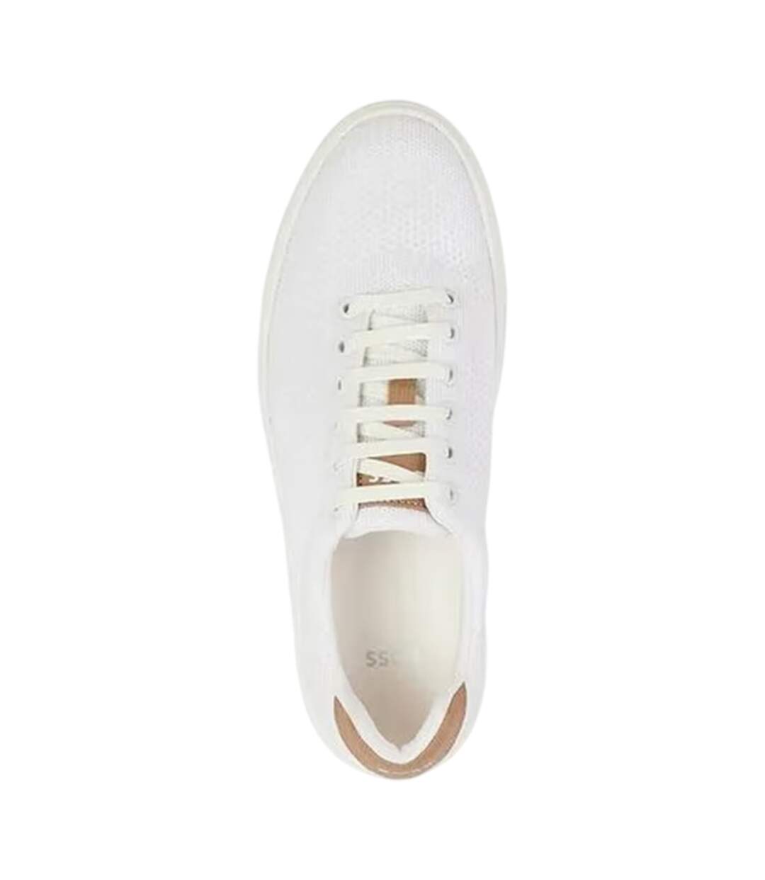 Womens/ladies Katie Low Cut Trainers White Boss-3