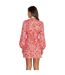 Womens/ladies Vienna Swirl Print Wrap Dress Pink Red Never Fully Dressed-3