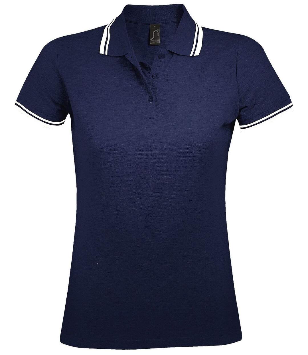 Polo femme - 00578 - bleu marine et blanc-2