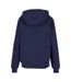 Womens/ladies Fluffy Full Zip Hoodie Navy Build Your Brand-2
