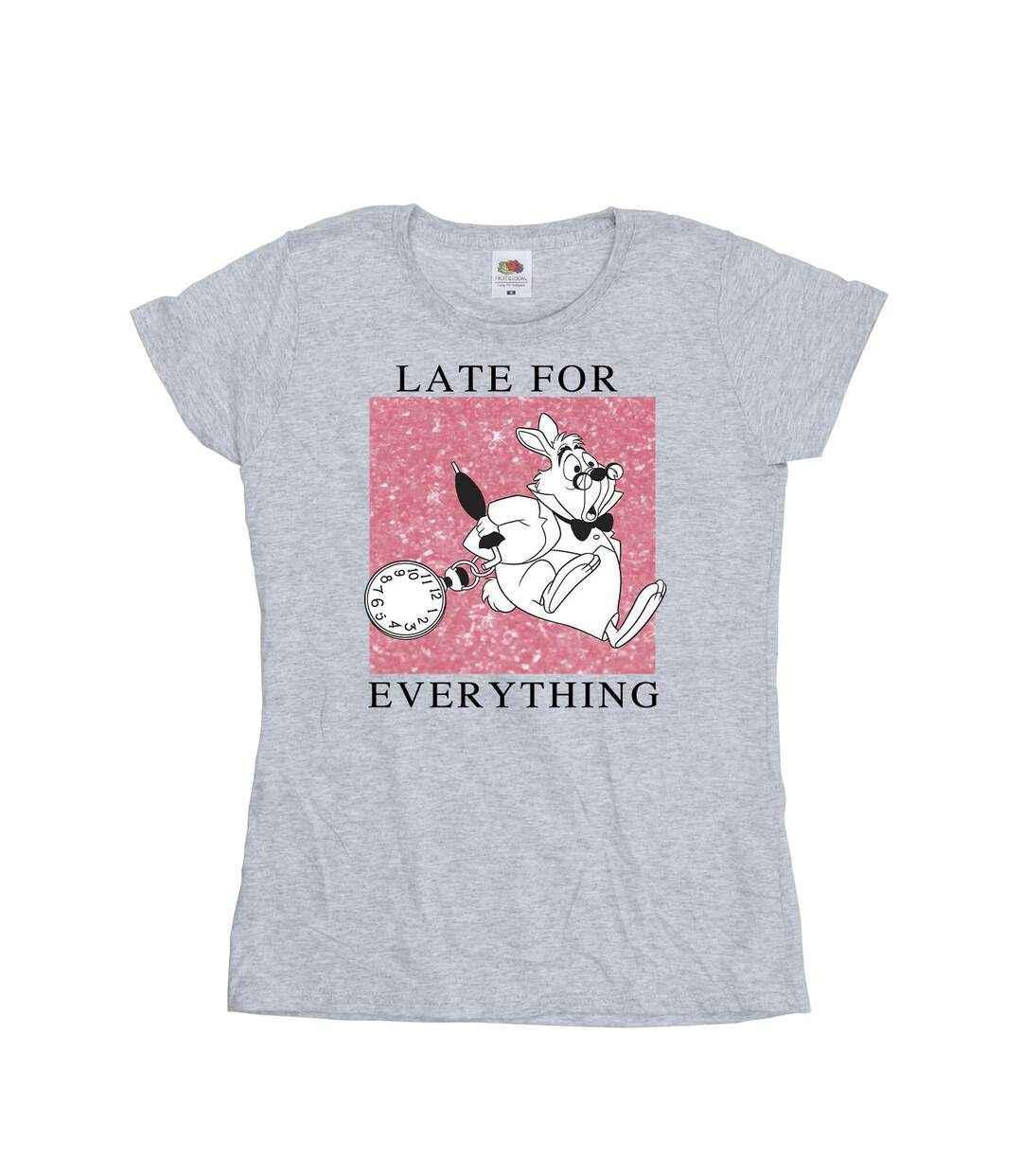 Disney Femme/Ladies Alice In Wonderland - T-shirt en coton motif lapin blanc (Gris sportif) - UTBI6967-1
