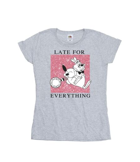 Disney Femme/Ladies Alice In Wonderland - T-shirt en coton motif lapin blanc (Gris sportif) - UTBI6967