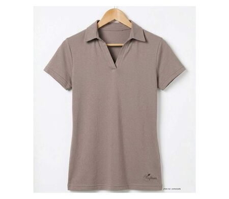 Polo Mayflower Dagan1 en coton beige : le style col V avec poche poitrine boutonnée
