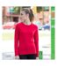 Skinni Fit - T-shirt à manches longues - Femme (Rouge vif) - UTRW4726