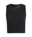 Womens/ladies Aeroknit Cropped Vest Top Black Adidas-2