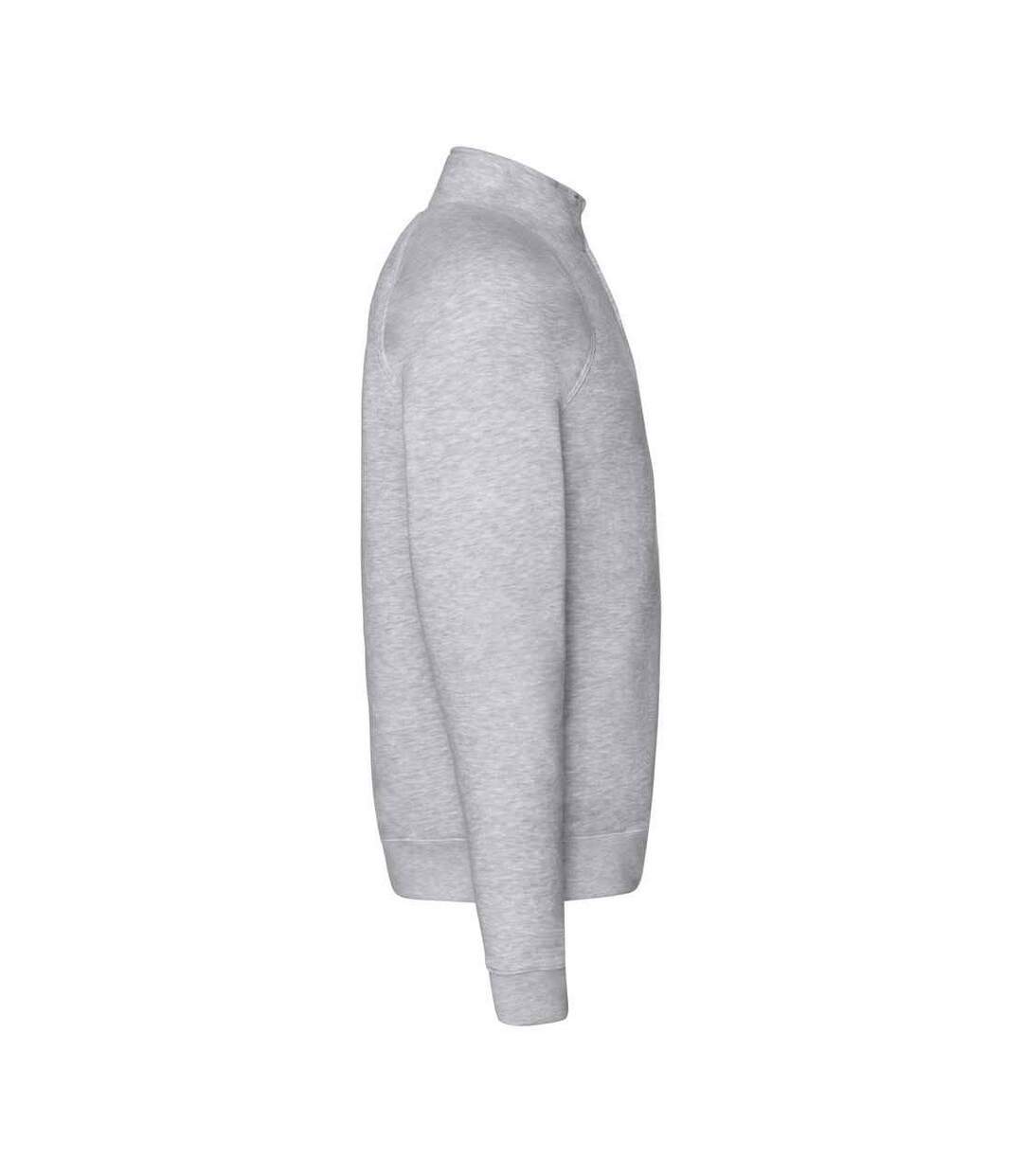 Mens Premium Zip Neck Heather Sweatshirt Heather Grey Fruit Of The Loom-3